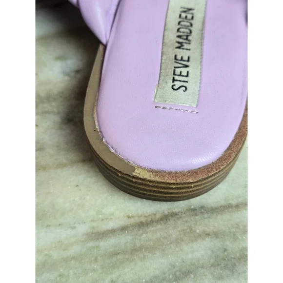 Steve Madden Womens Lilac Purple Braided Slide Sandals Square Toe Size 8 Flat - Picture 8 of 10